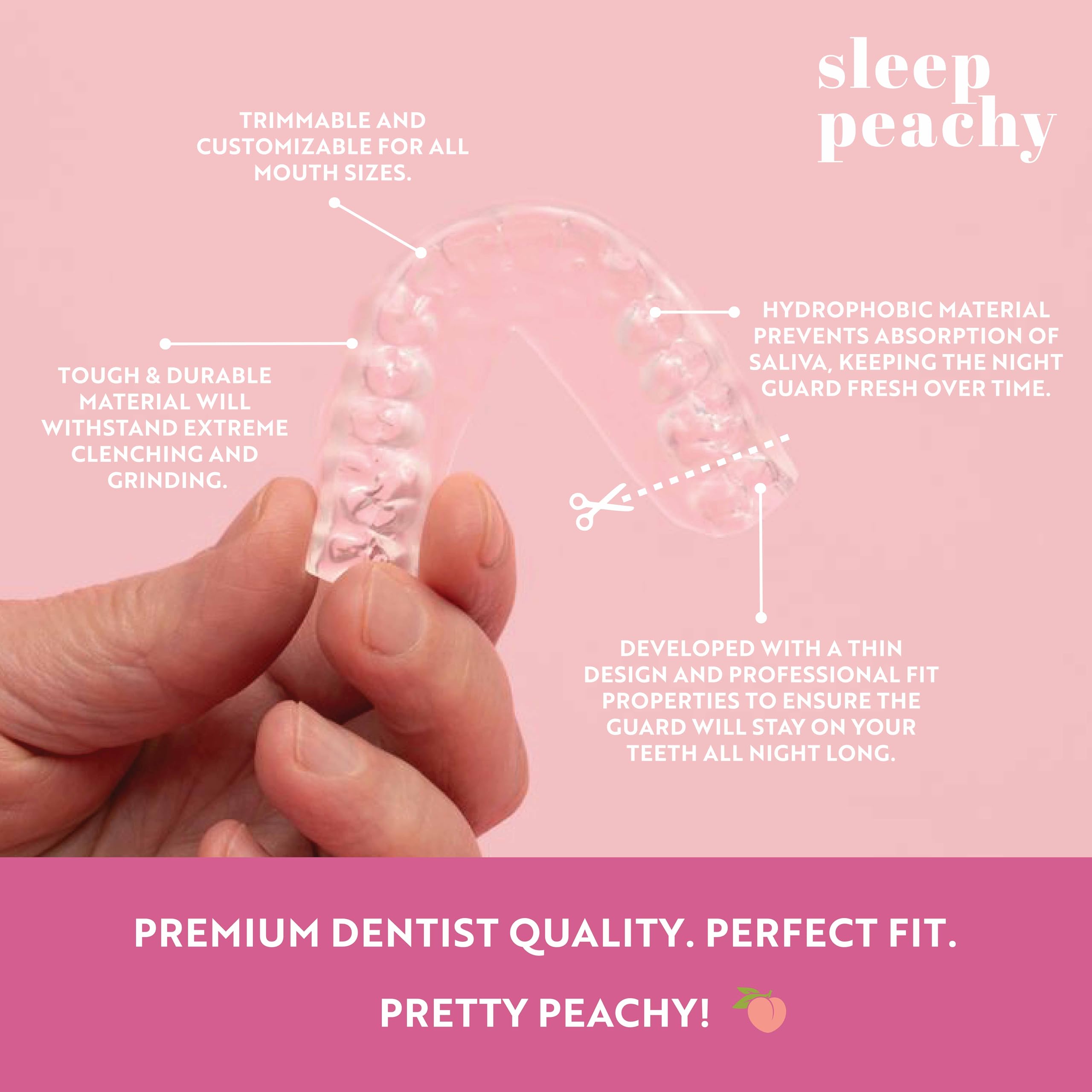 Sleep Peachy FlexiFit, matériau magique ajustable après 24 heures pour plus de confort.