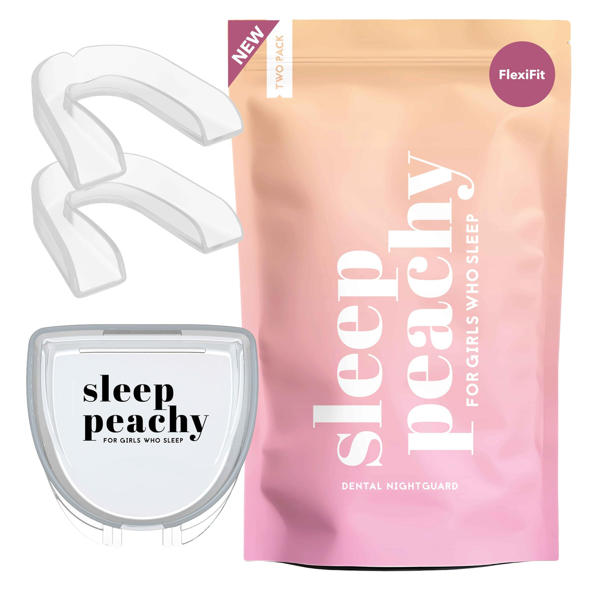 Sleep Peachy FlexiFit garde-dent nocturne prêt à l’emploi et protection contre le grincement pour femmes.