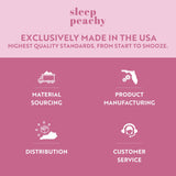 Sleep Peachy FlexiFit pack fabriqué aux États‑Unis, qualité et praticité.