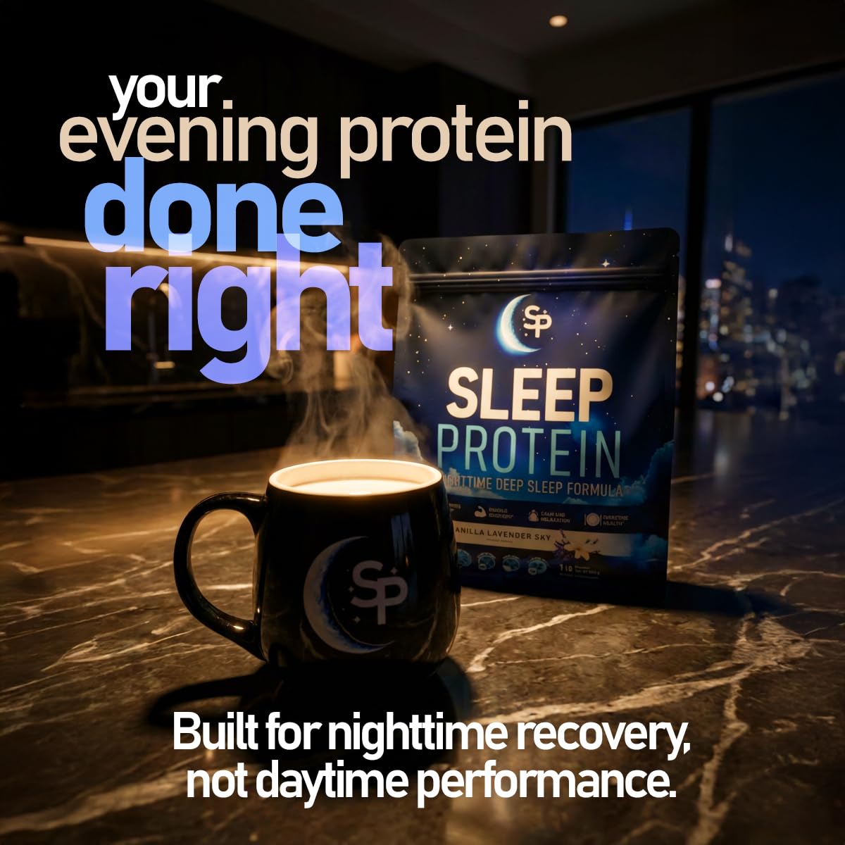 Sleep Protein doseur – facilite la prise d’une portion idéale avant le coucher.