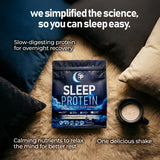 Sleep Protein verre mélangé nocturne – texture crémeuse favorisant l’endormissement.