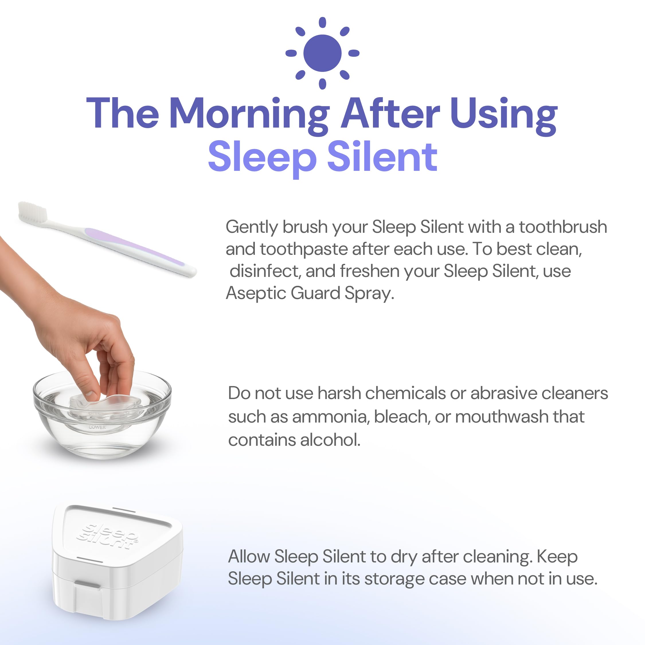 Sleep Silent guide d’utilisation inclus pour démarrer facilement.