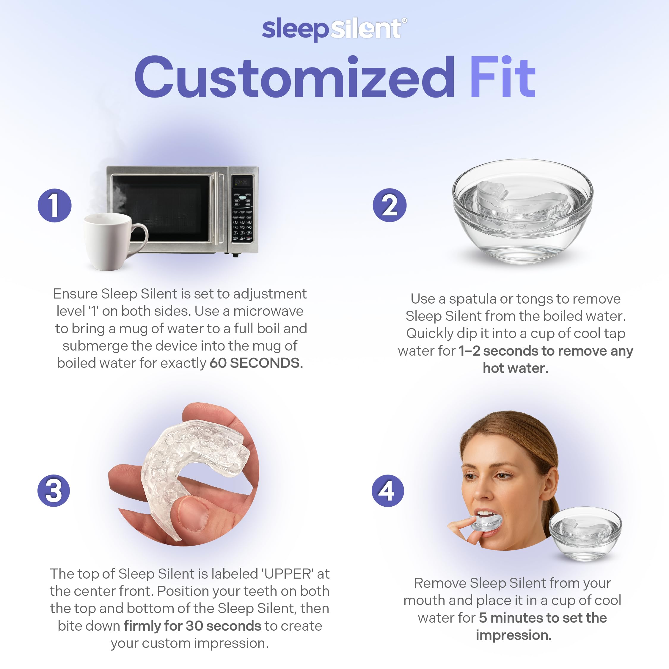 Sleep Silent ouverture frontale favorise une respiration naturelle pendant le sommeil.