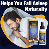 Sleep Soundly Mélatonine – étiquette claire sur la bouteille facilitant l’utilisation nocturne.