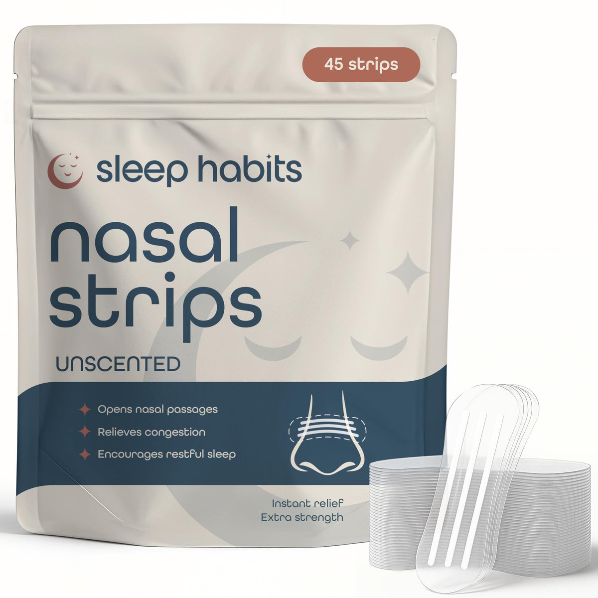 Sleep Habits Bandes Nasales relief instantané, respiration facilitée pendant le sommeil.