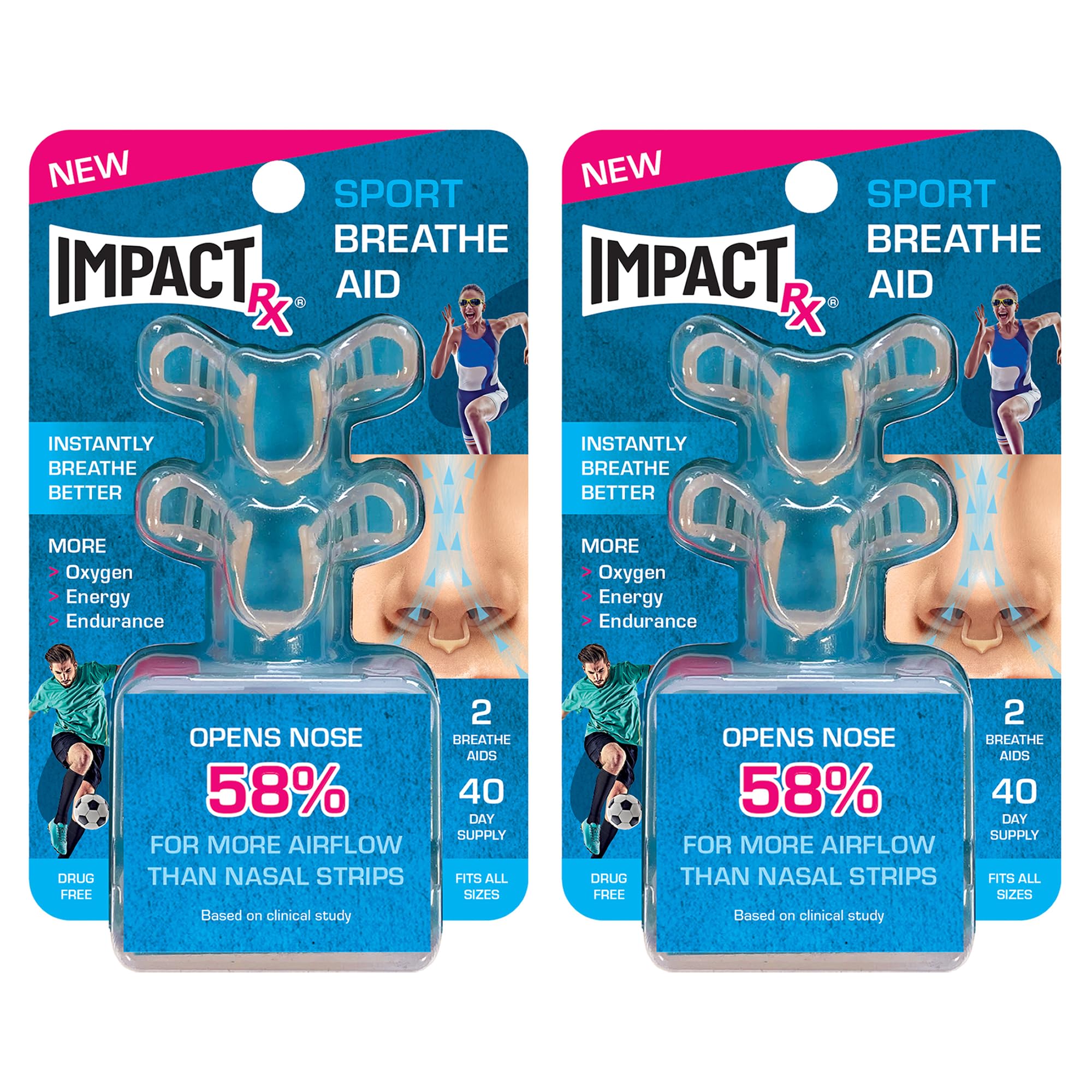 SleepRight Breathe Aid emballage double, pratique pour une solution prête à l’emploi.