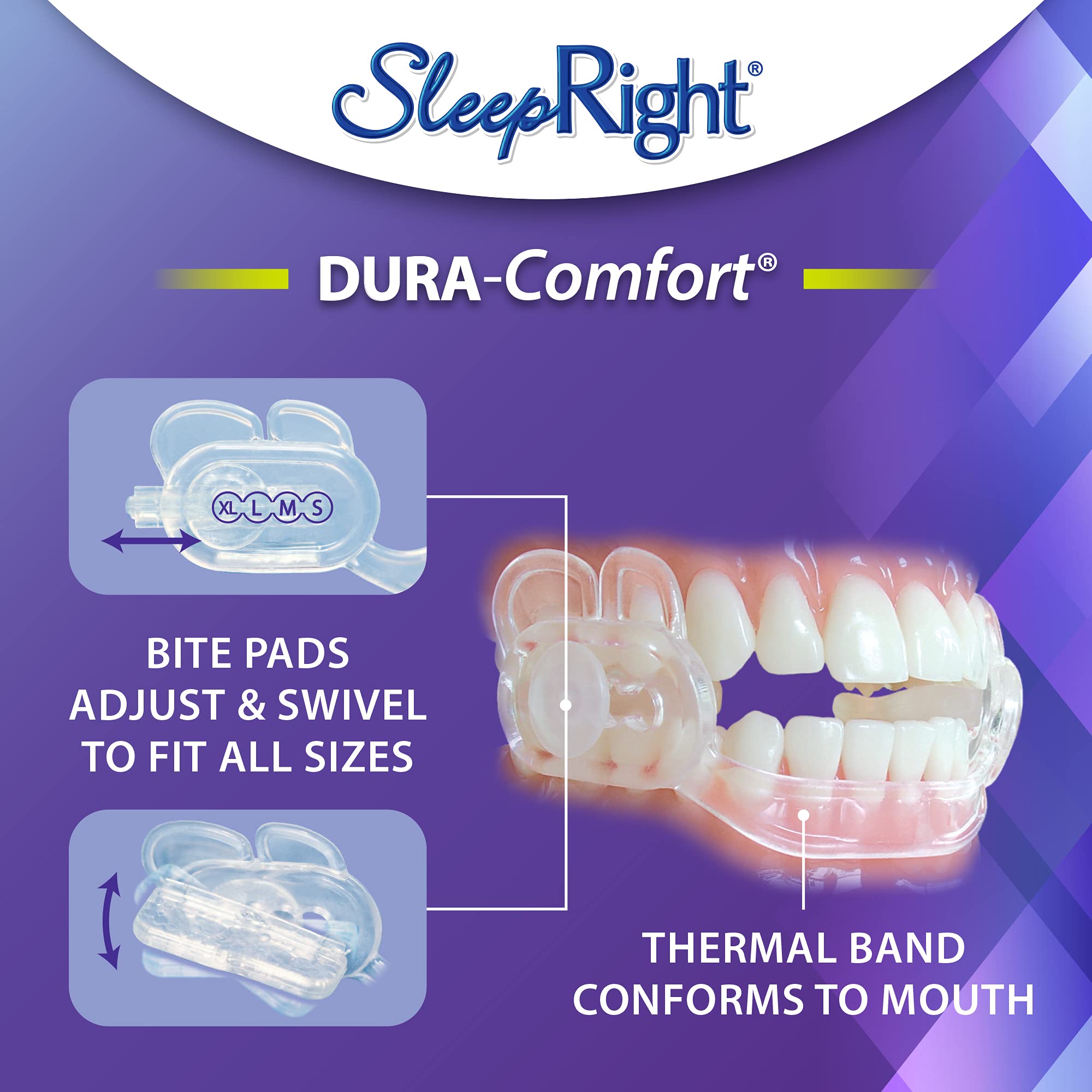 SleepRight Dura-Comfort garde-dentaire: peut aider à réduire les tensions de la mâchoire.