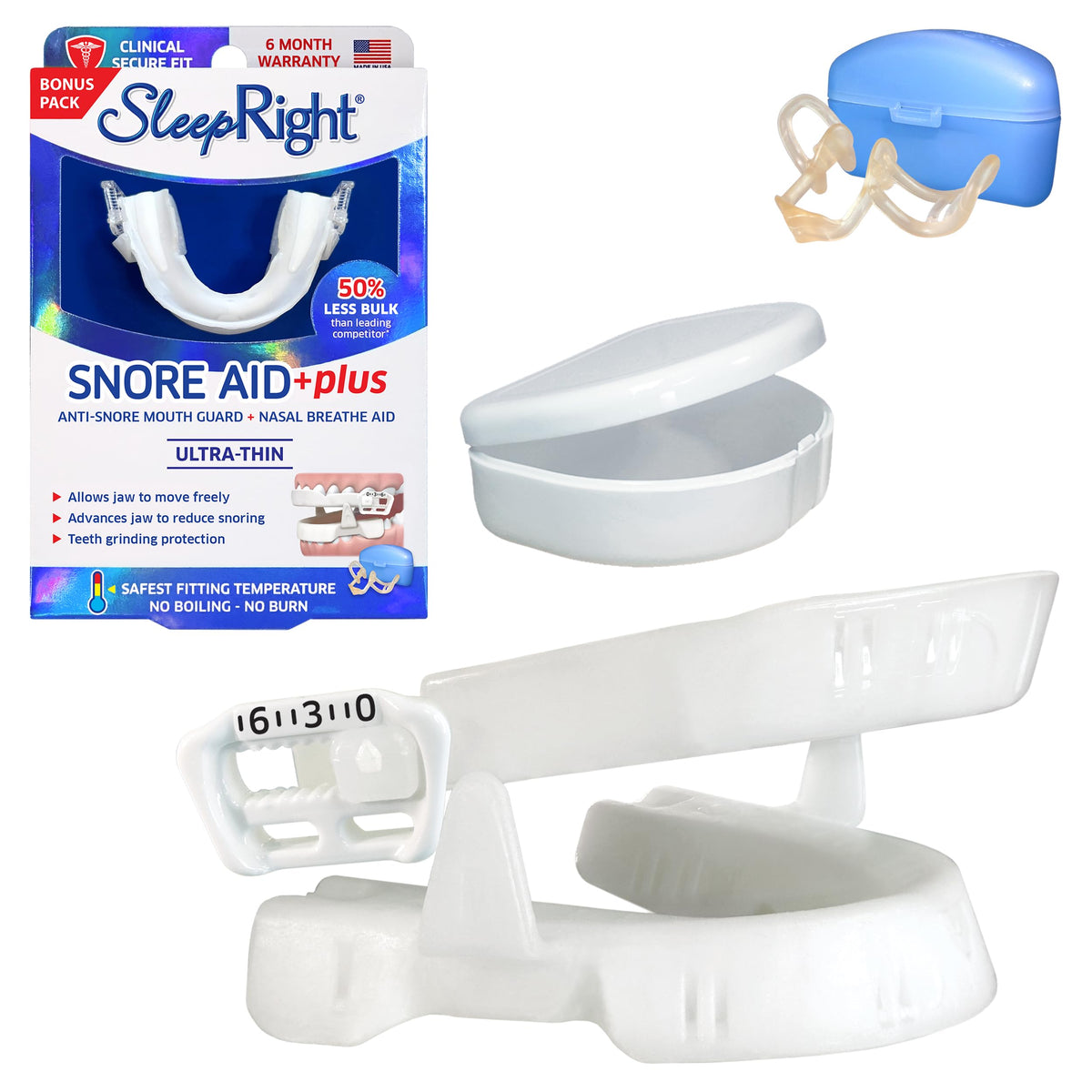 SleepRight Snore Aid Plus – ajustement précis pour un port confortable.