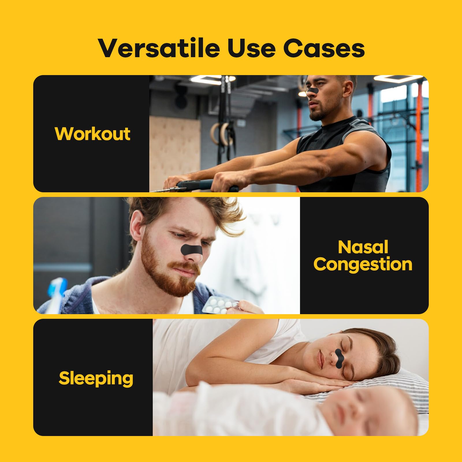 SleepSloth Strips Nasaux améliore la respiration et apaise la congestion nocturne.