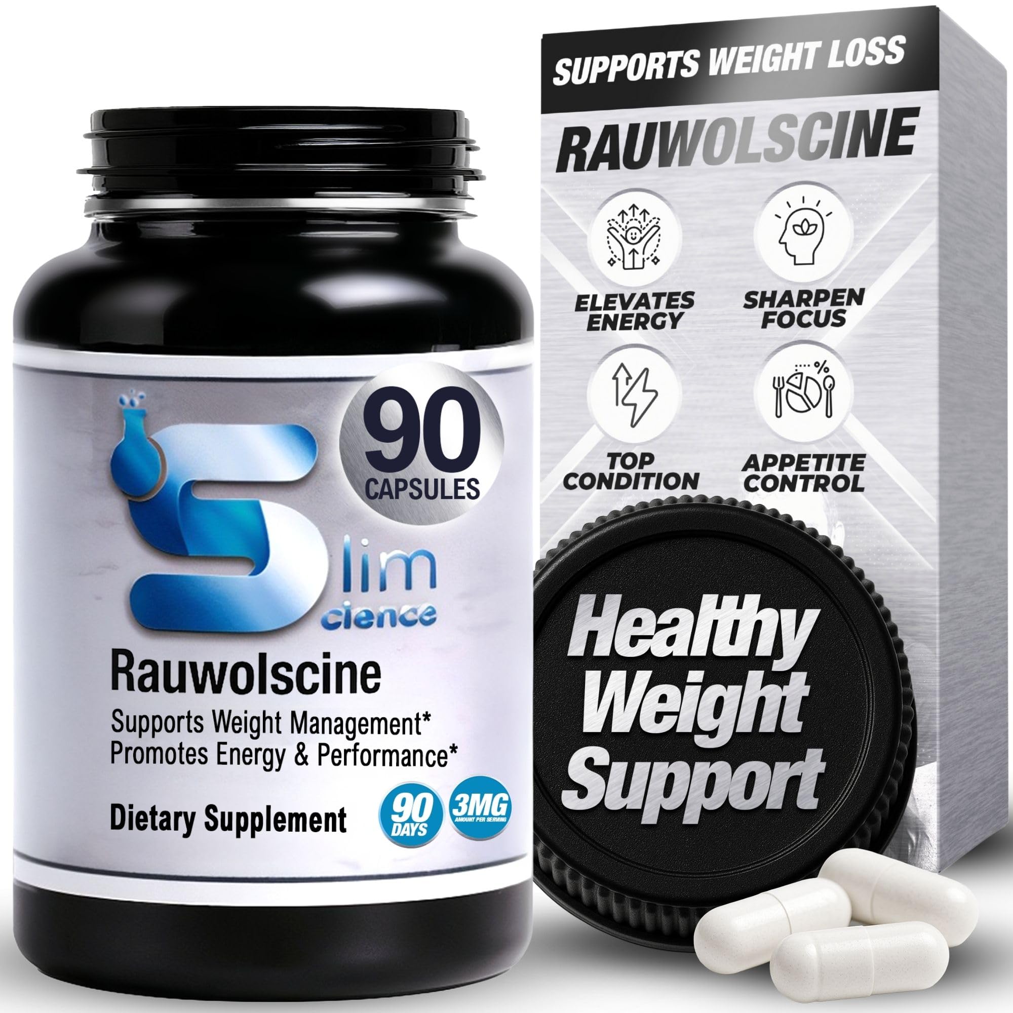 Slim Science Rauwolscine Yohimbine HCL flacon gelules, énergie potentielle et concentration.