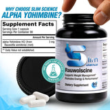 Slim Science Rauwolscine Yohimbine HCL gélules ouvertes, dosage clair.
