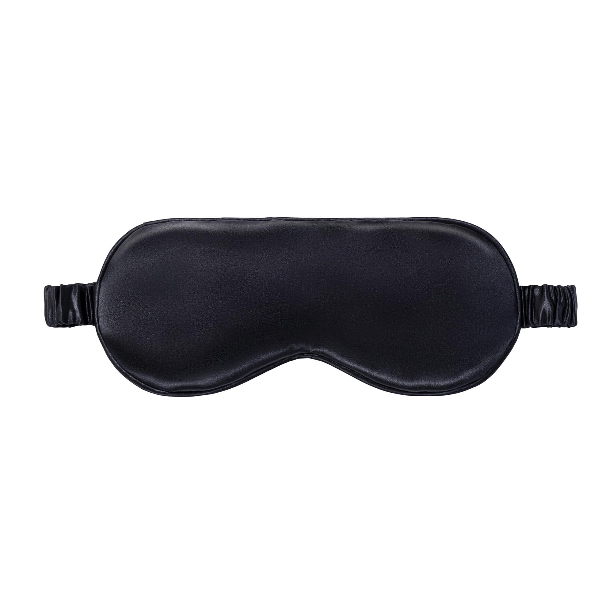 Masque Slip ajustable en soie noire, ajuste facilement et reste en place.
