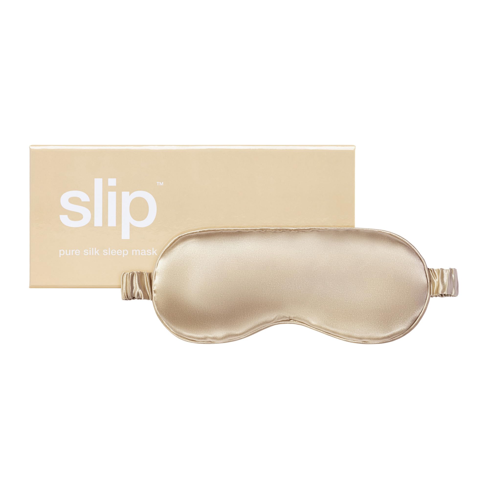 SLIP Masque de sommeil en soie Caramel, emballage chic pour voyage.