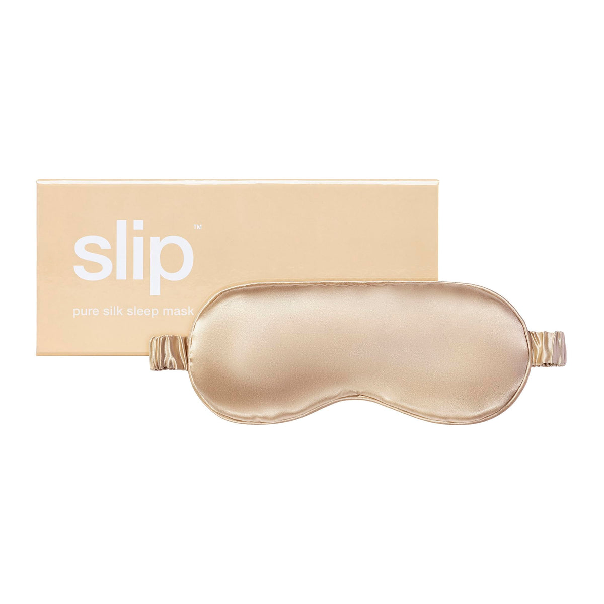 SLIP Masque de sommeil en soie Caramel, emballage chic pour voyage.