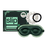 SLIP Peppermint Dreams masque soie Evergreen avec dentelle pour douceur yeux