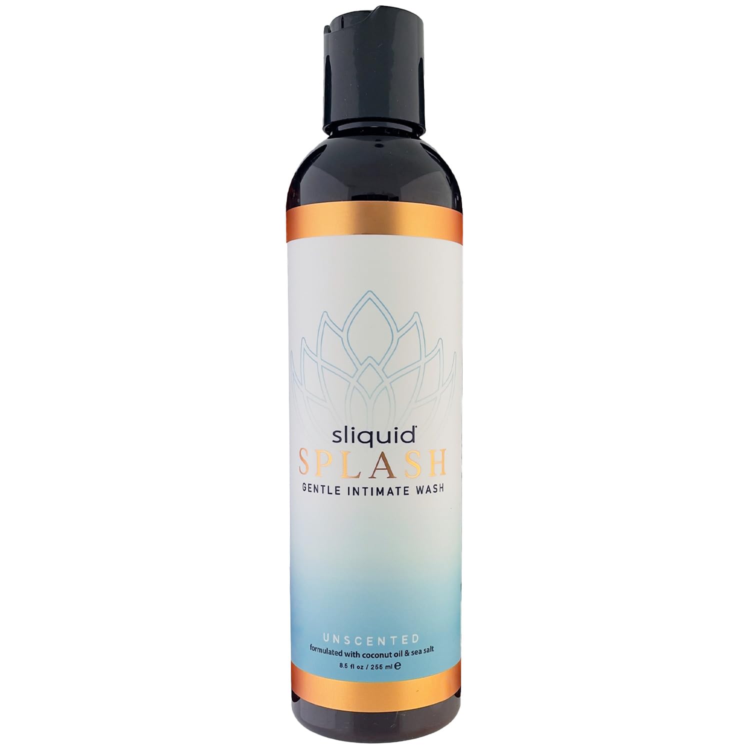 Bouteille Sliquid Splash, soin intime sans parfum, idéal pour une routine quotidienne douce.