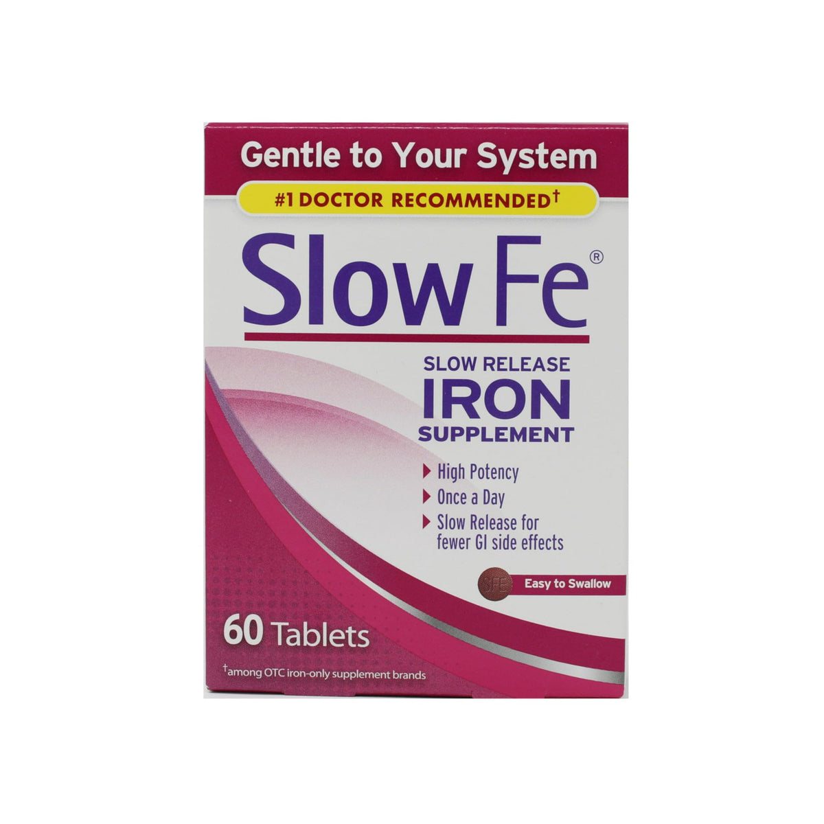 Slow Fe, emballage du complément, soutien potentiel pour un apport en fer quotidien.