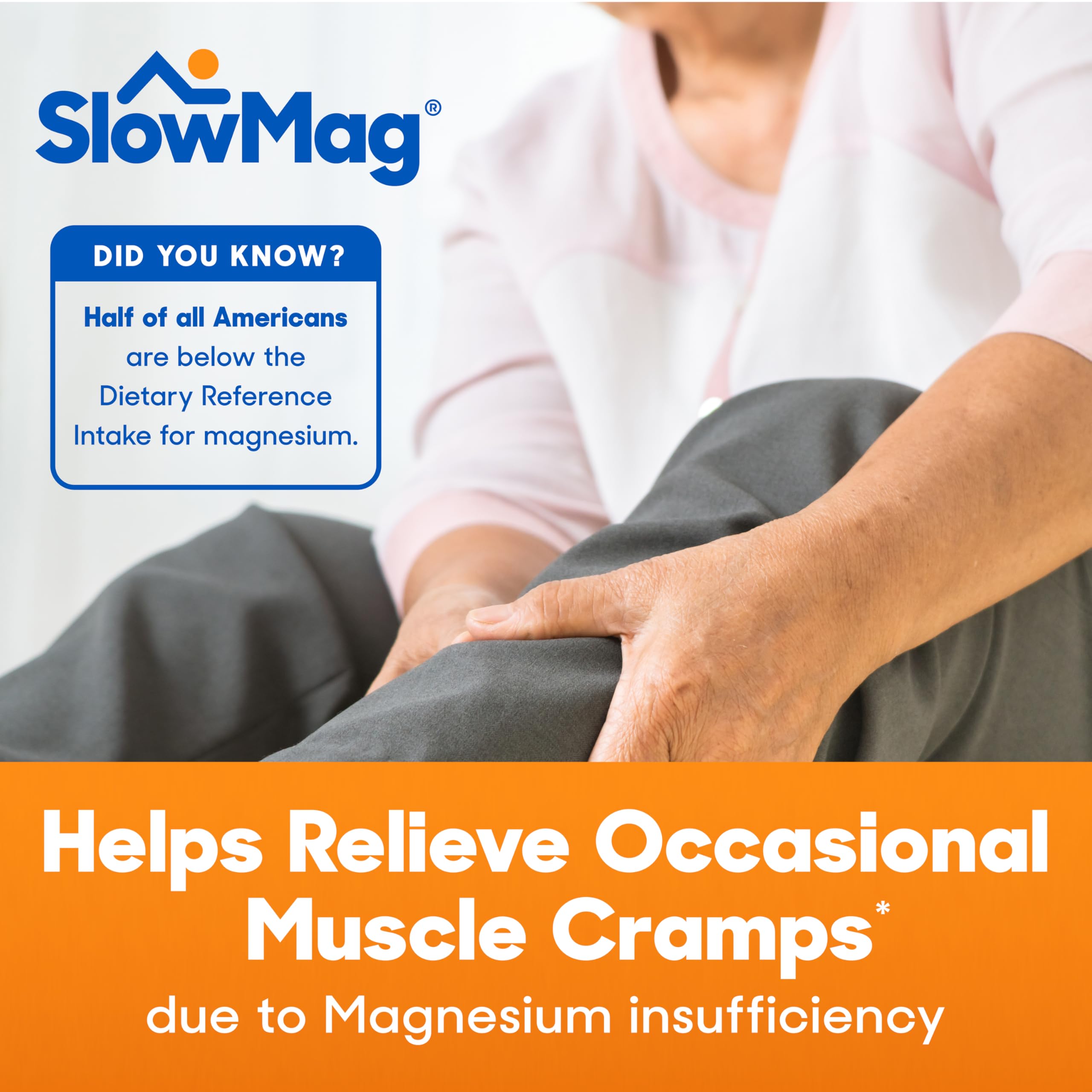 SlowMag comprimés bouteille : calcium ajouté pour les os et les fonctions neuromusculaires.