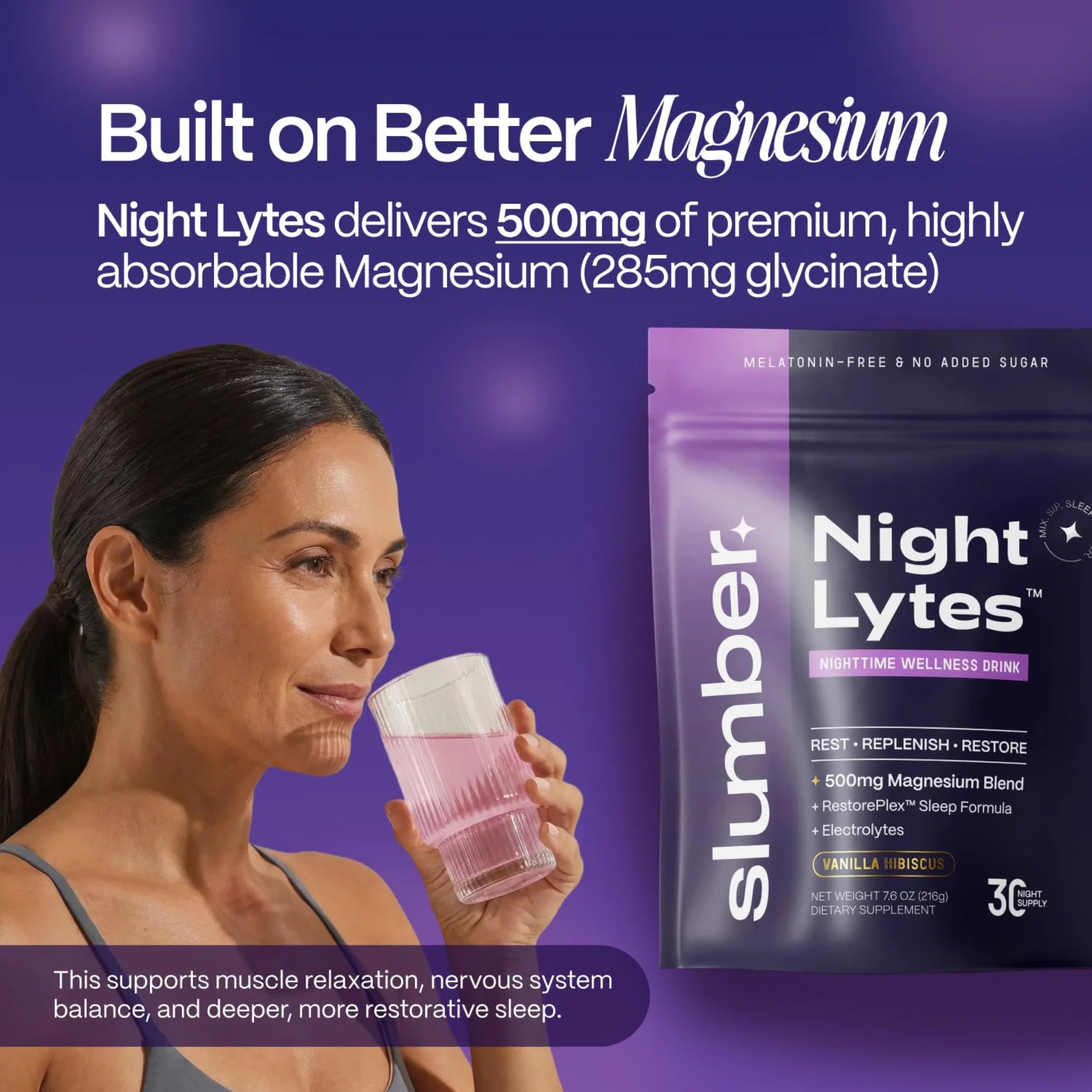 Slumber Night Lytes Aquamin et minéraux traces, enrichissent le profil minéral nocturne