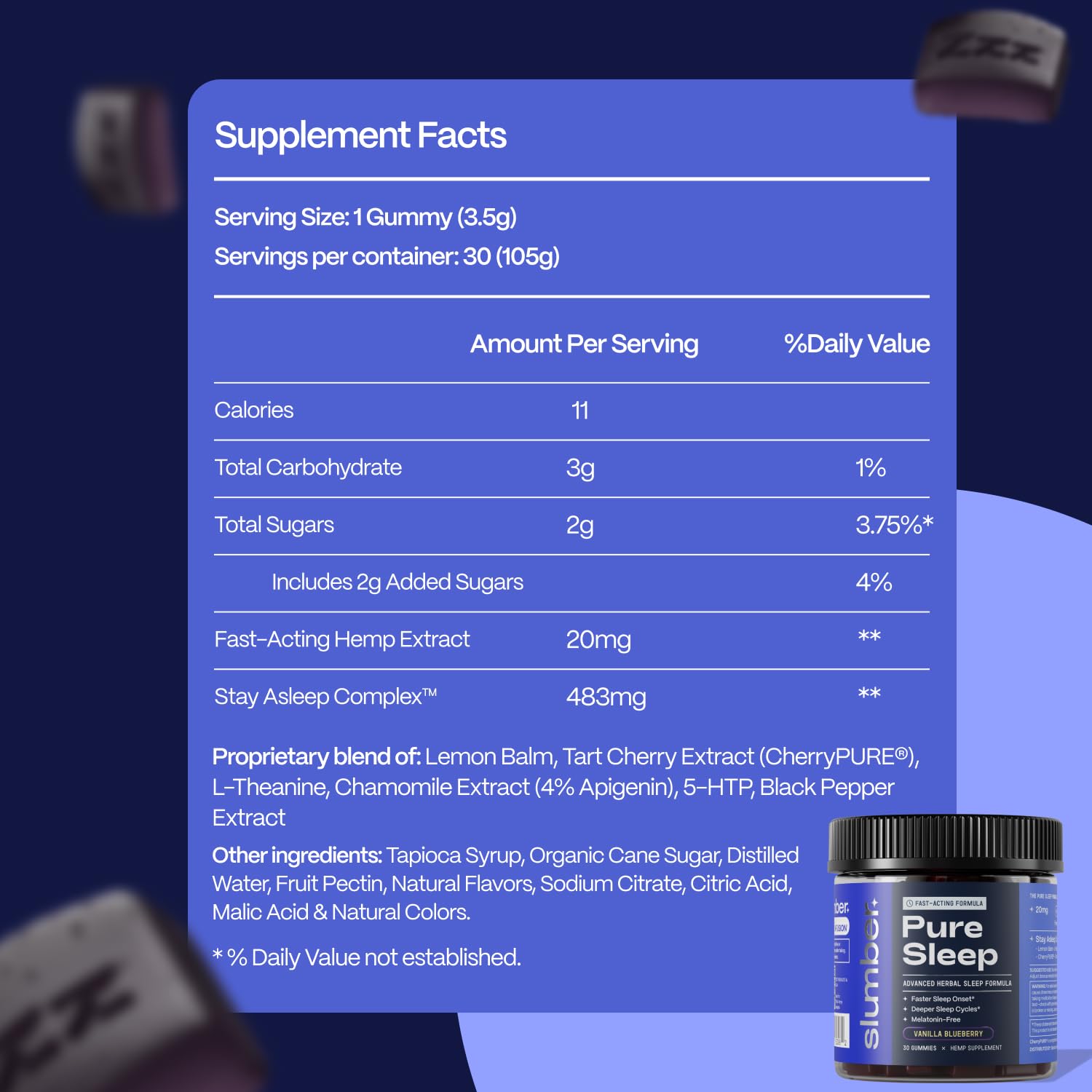 Slumber Pure Sleep formule végane sans gluten pour la routine nocturne