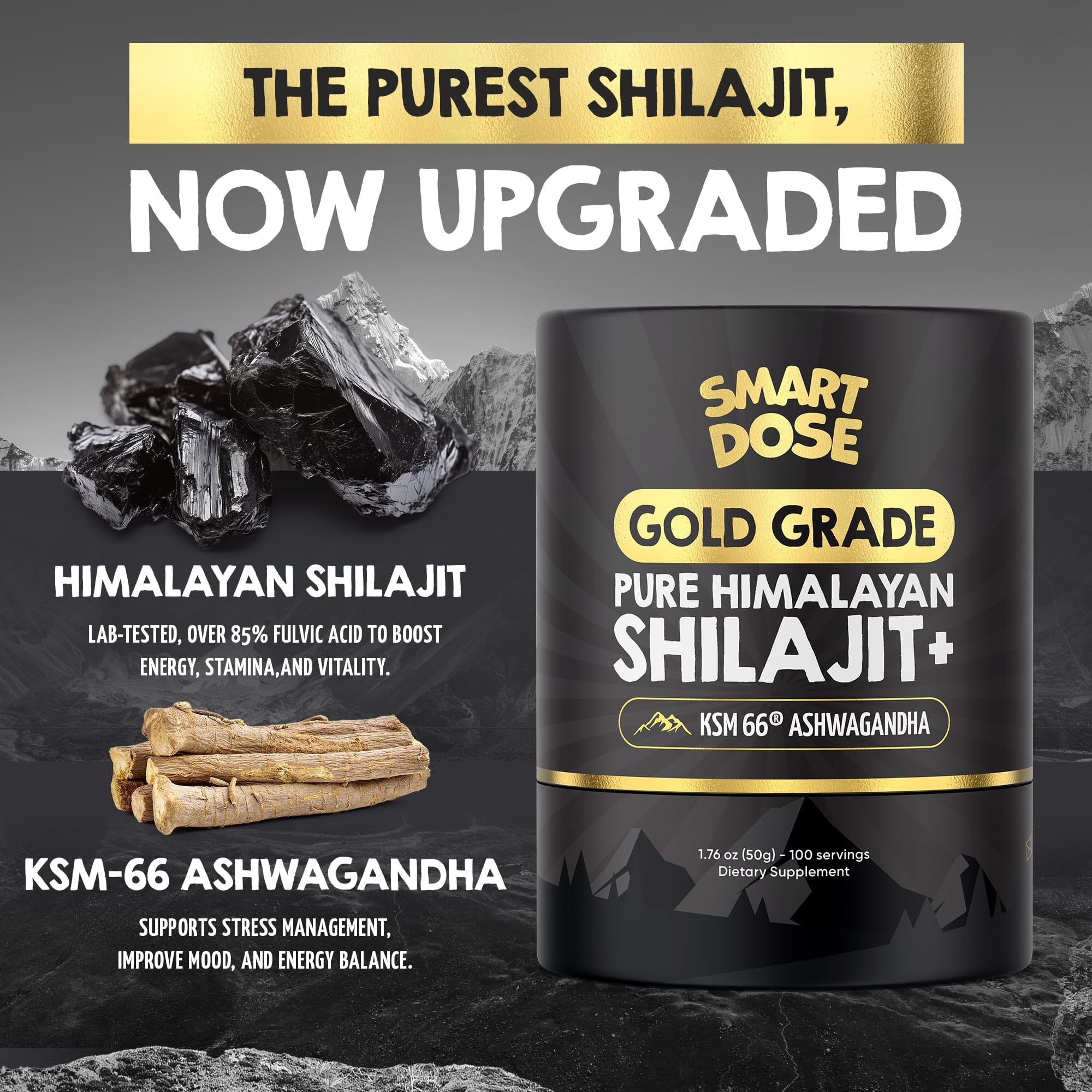 Cuillère doseuse Smart Dose Shilajit pour dosages précis et pratique.