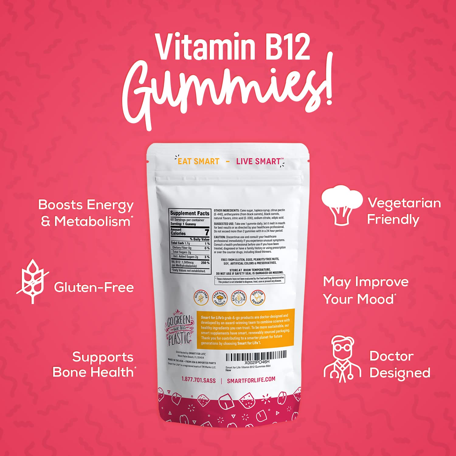 Utilisation quotidienne simple avec les gommes B12 Smart for Life.