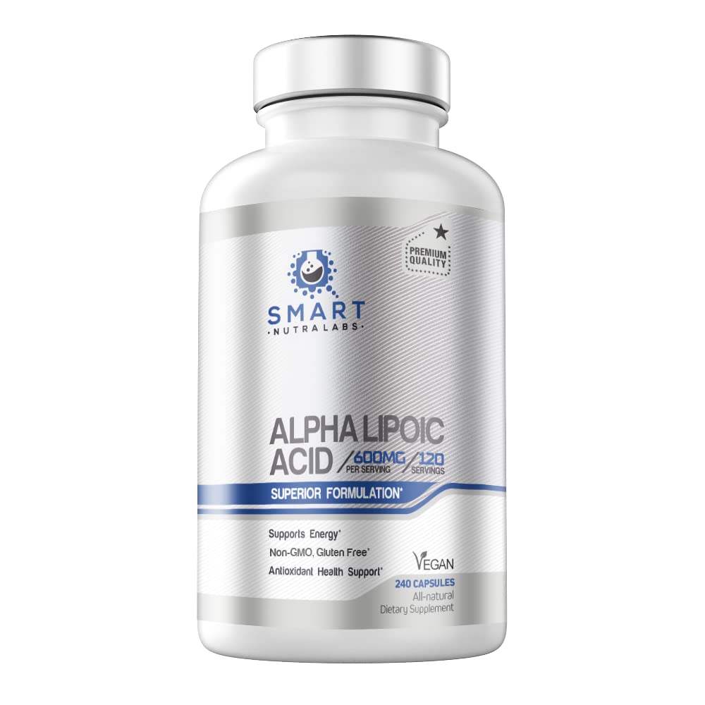 Smart Nutra Labs acide lipoïque 600 mg, capsules véganes faciles à avaler