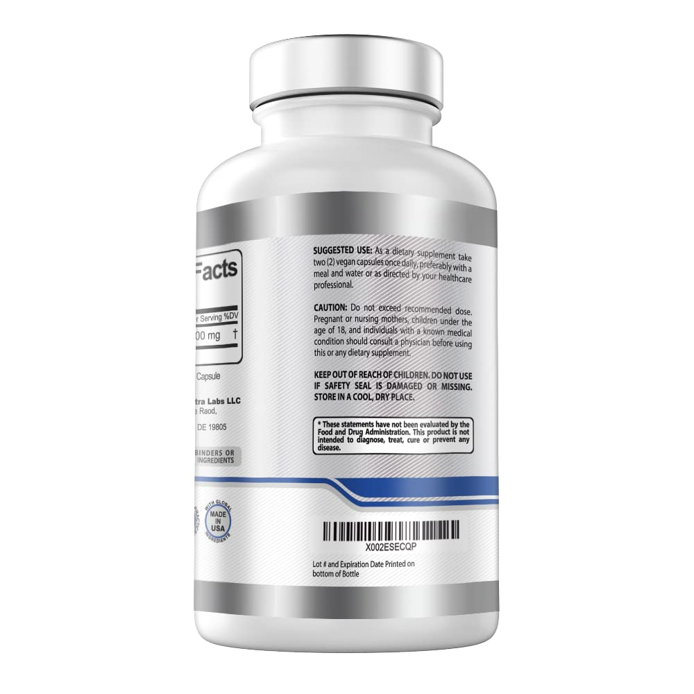 Smart Nutra Labs acide lipoïque 600 mg, ingrédients sans OGM et sans additifs