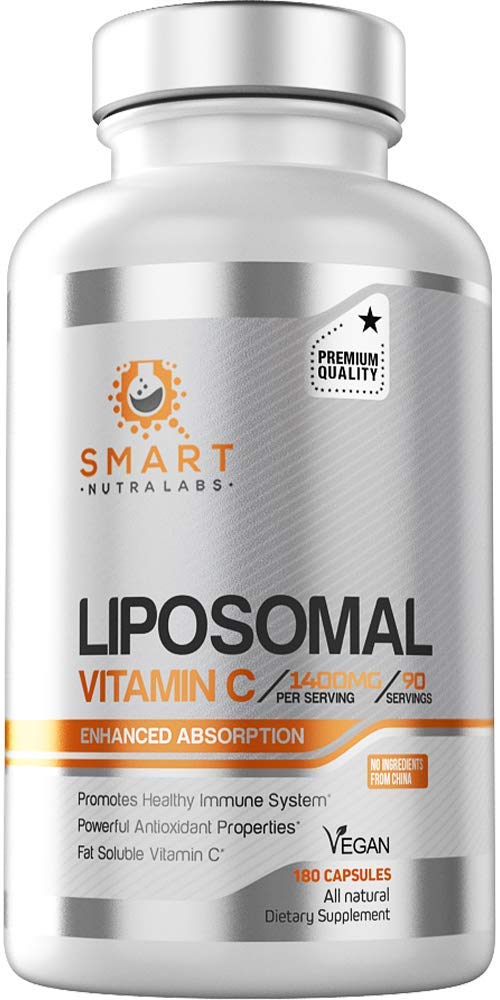 Smart Nutra Labs Liposomal Vitamin C 1400mg – emballage et étiquette clair: information sans Chine