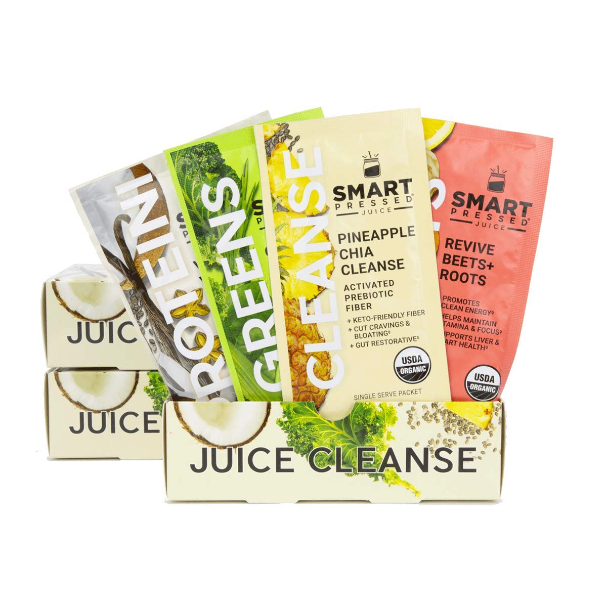 Smart Pressed Juice bouteille verte, démarrage detox de 3 jours pour rester léger