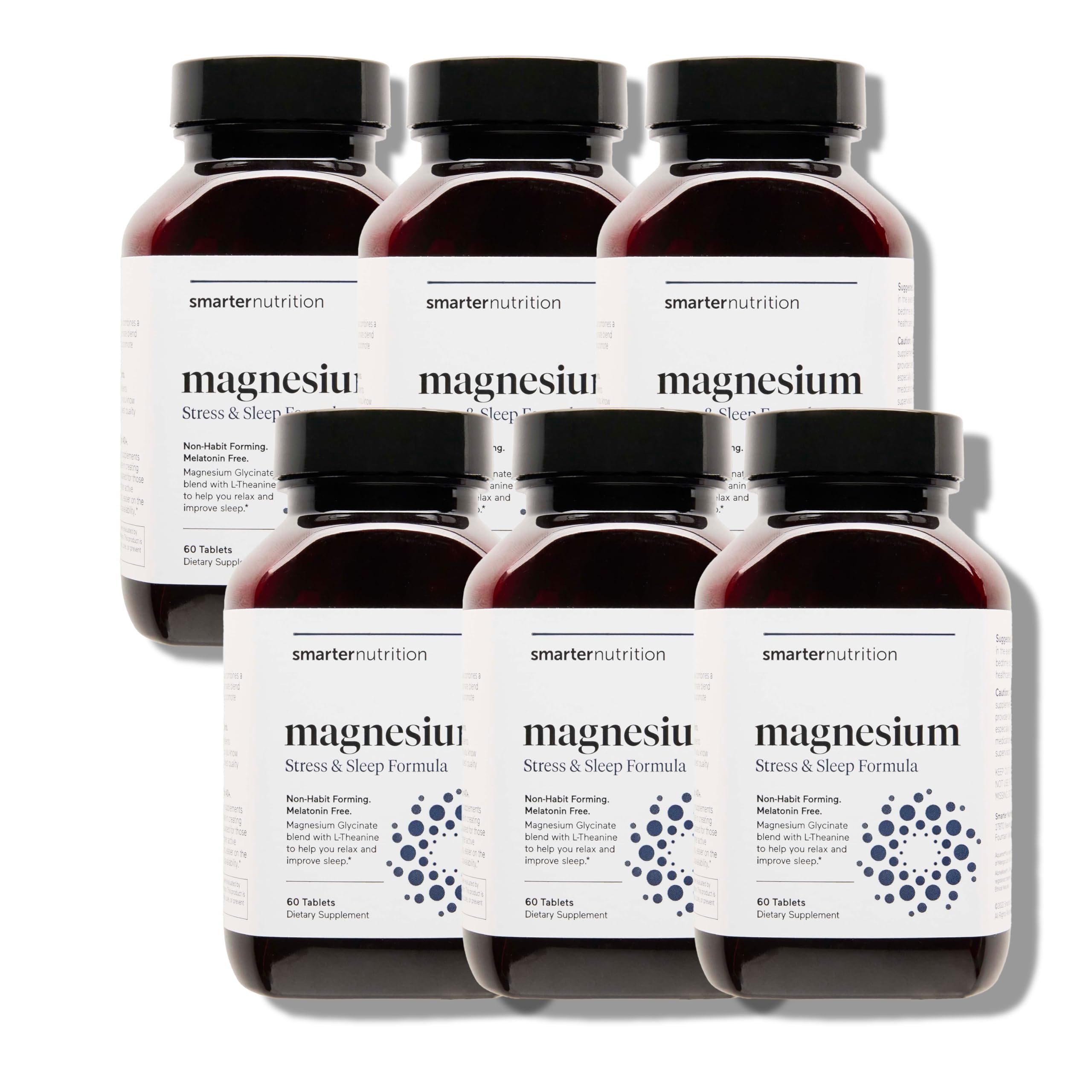 SMARTERNUTRITION Smarter Magnesium Complex — bouteille de comprimés, soutien potentiel à la relaxation et au sommeil