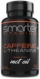 SmarterVitamins flacon gélules caféine pour énergie durable au travail et étude