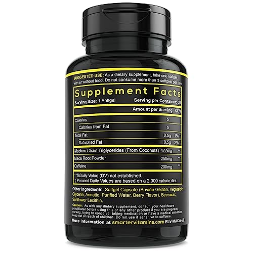 SmarterVitamins Caféine 200 mg et Maca – énergie claire potentielle