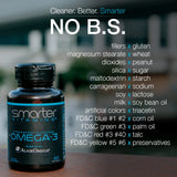 SmarterVitamins Omega3 sans gluten et sans OGM: formule propre et transparente.