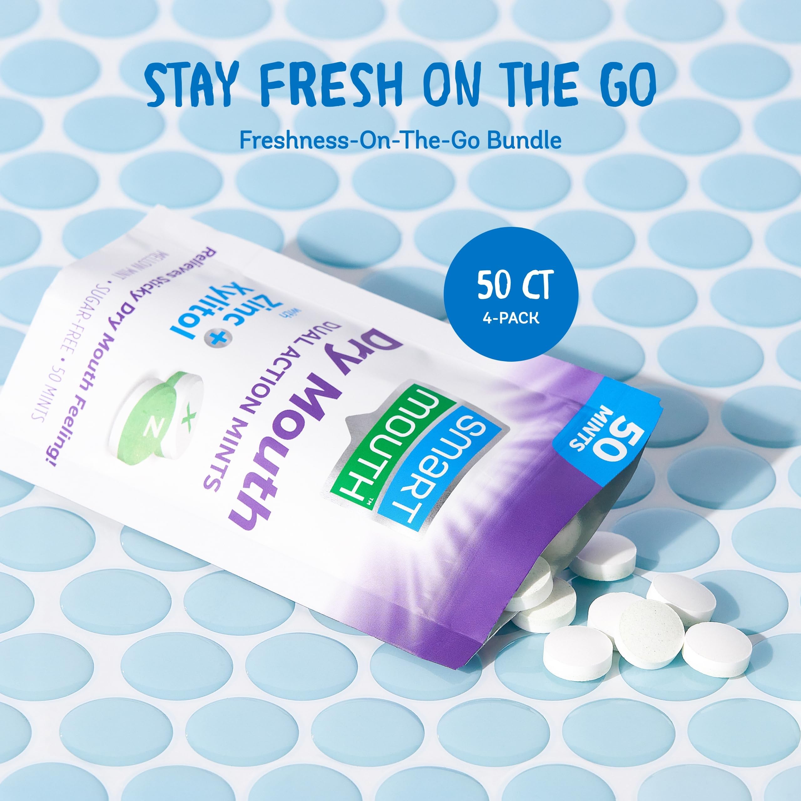 SmartMouth usage quotidien bonbons haleine fraiche et bouche hydratée