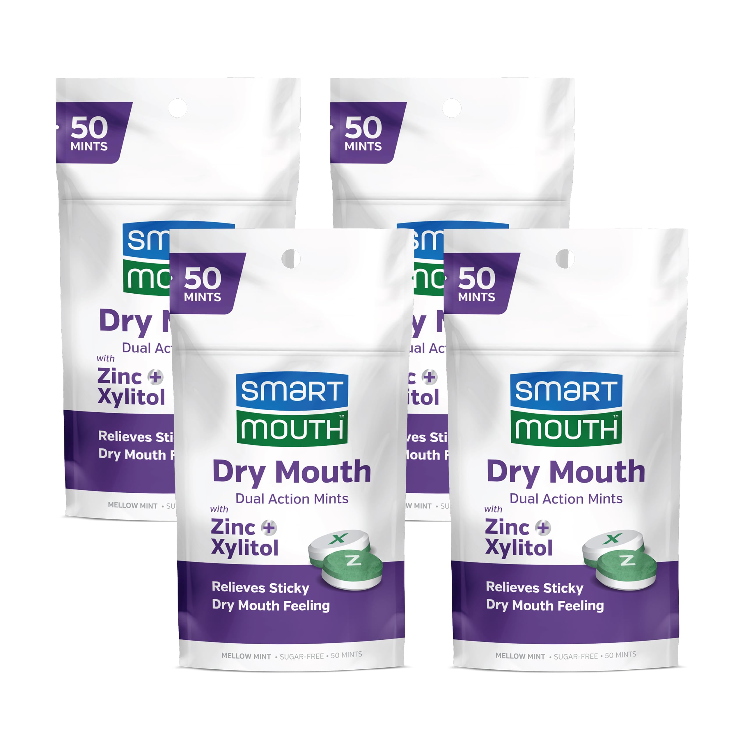 SmartMouth emballage 4-pack bonbons sans sucre haleine fraîche toute la journée