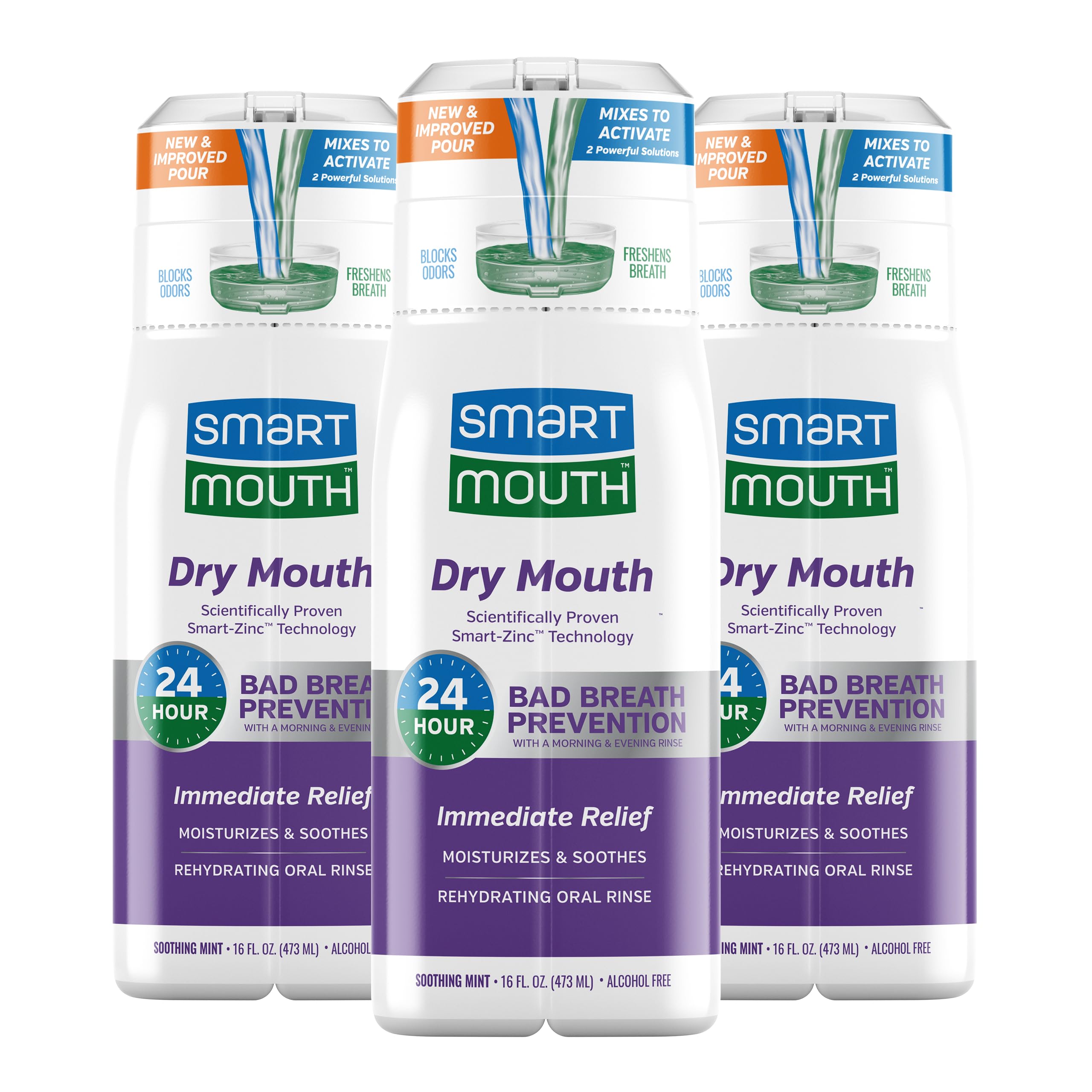 SmartMouth: rinçage pour sécheresse buccale, hydratation et confort