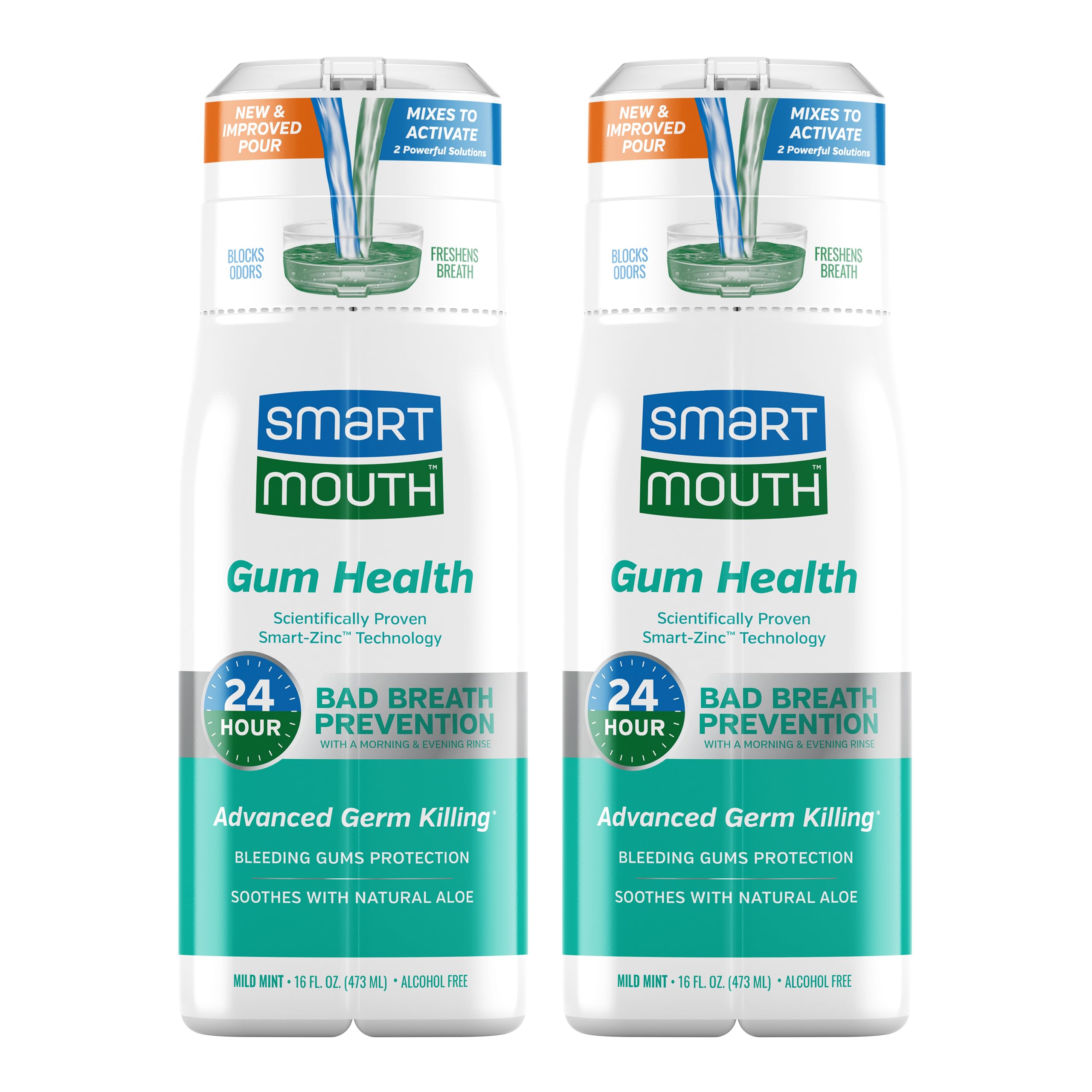 SmartMouth — bouteille rinçage au zinc pour haleine fraîche durable