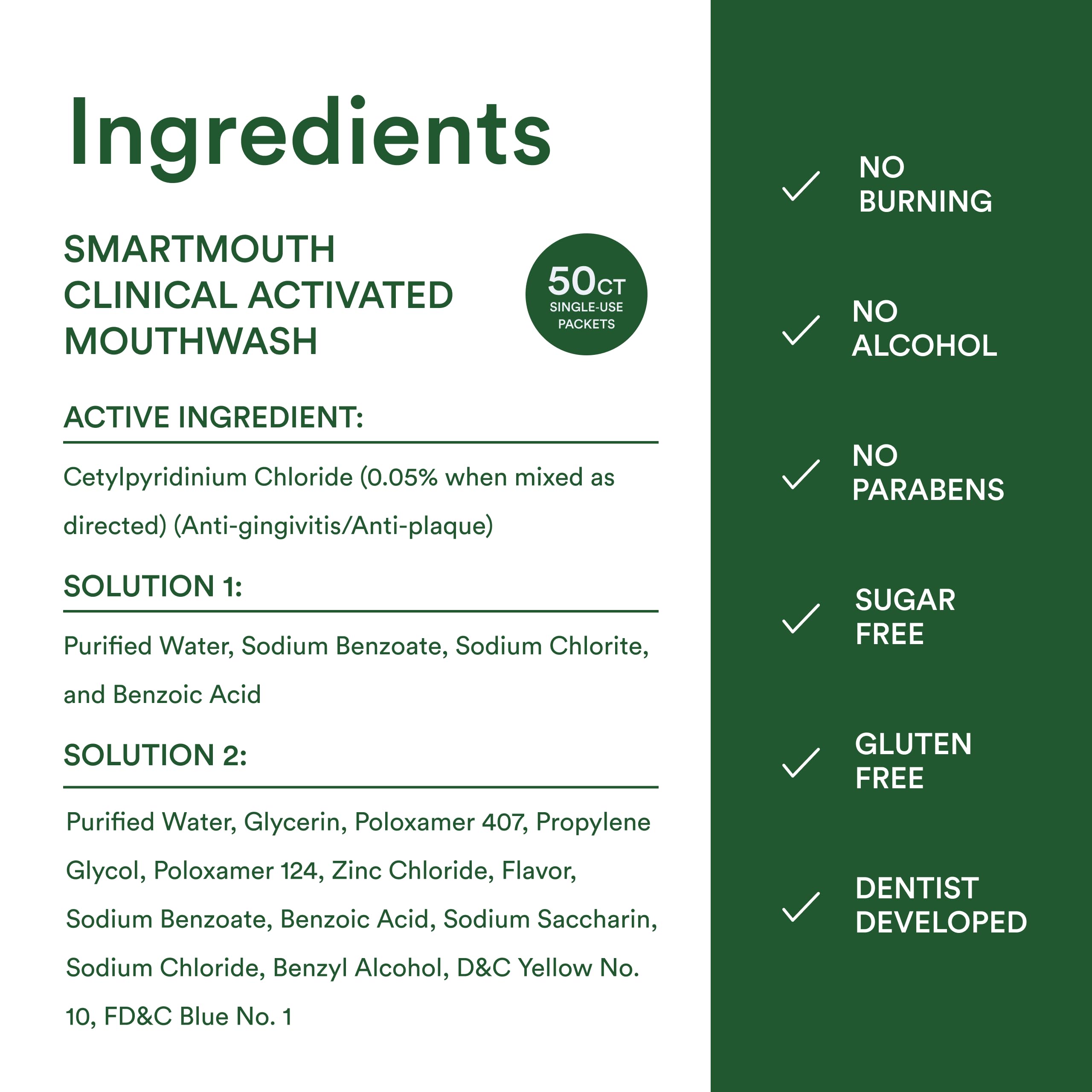 SmartMouth Clinical Rinse – solutions activées, expérience buccale confortable.