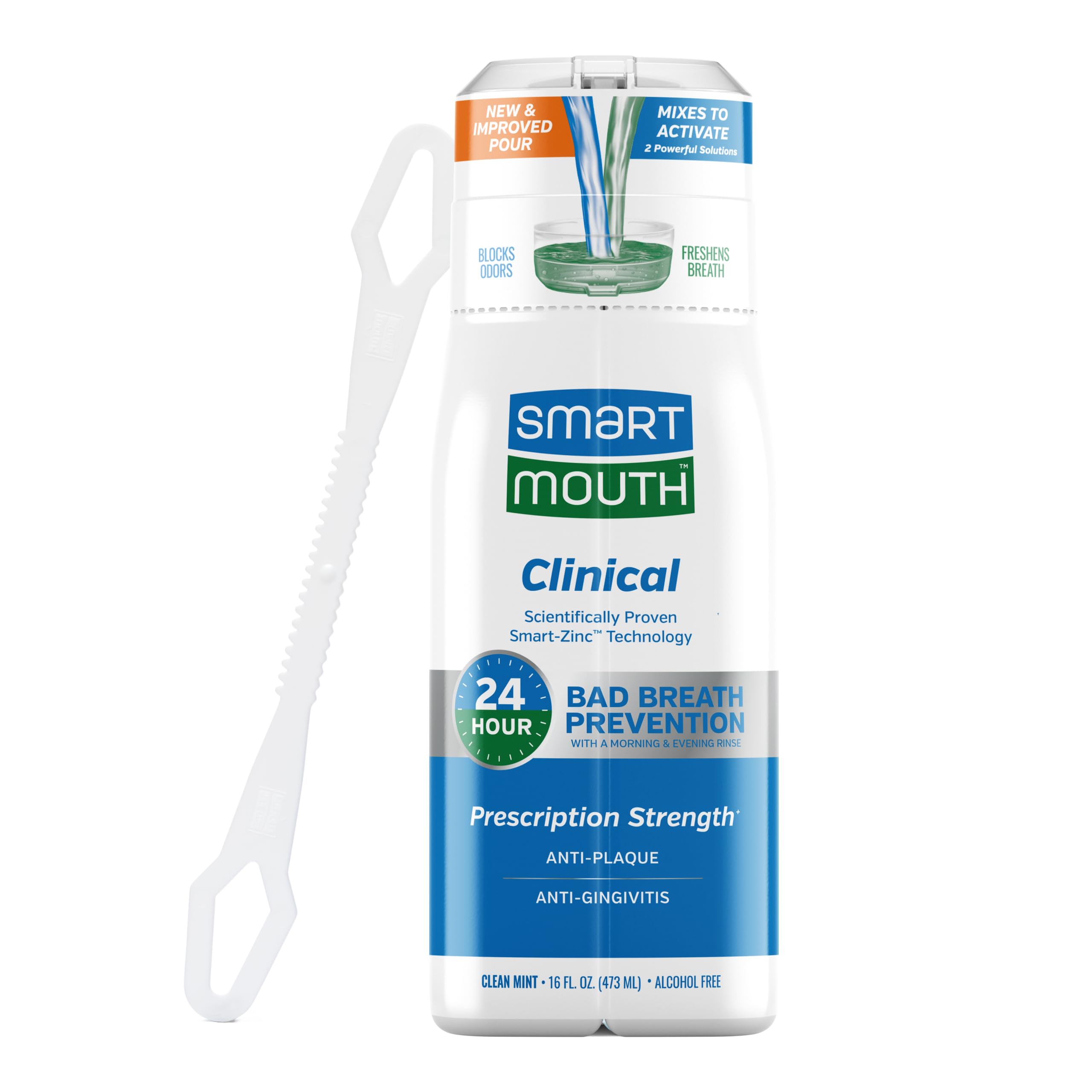 SmartMouth DDS bouteille rinçage menthe 16 oz pour hale fraîche durable