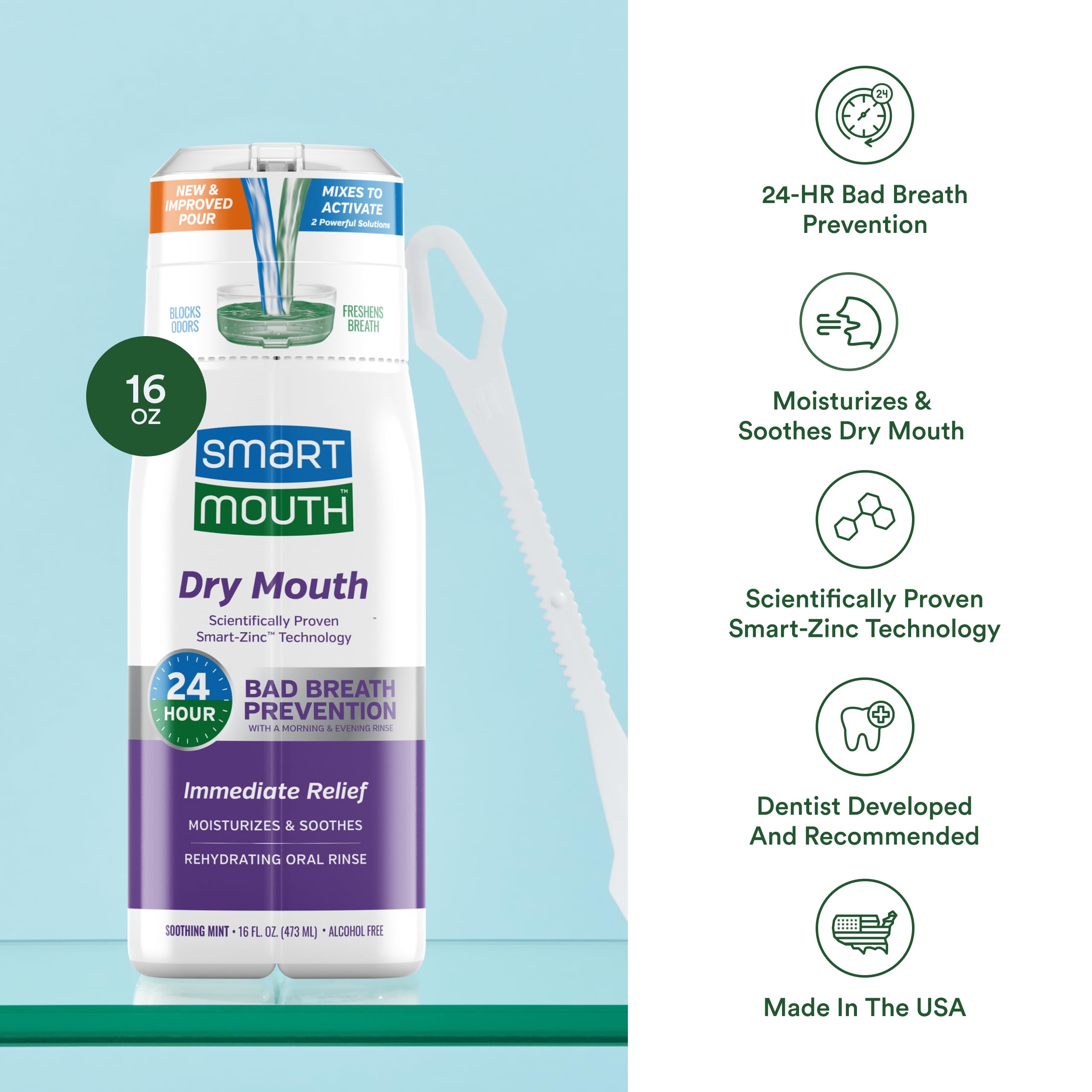 SmartMouth fraicheur-menthe: saveur durable et agreable apres chaque usage