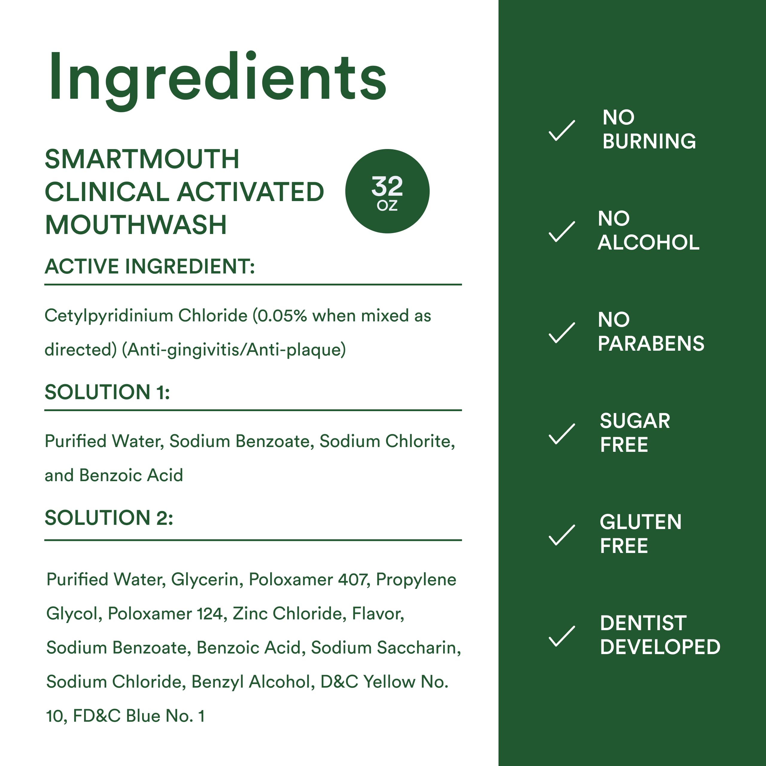 Garantie de satisfaction de SmartMouth de 60 jours.