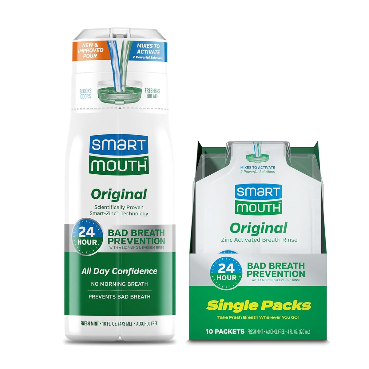 SmartMouth Original: bouteille-bain-de-bouche pour haleine fraîche après brossage.