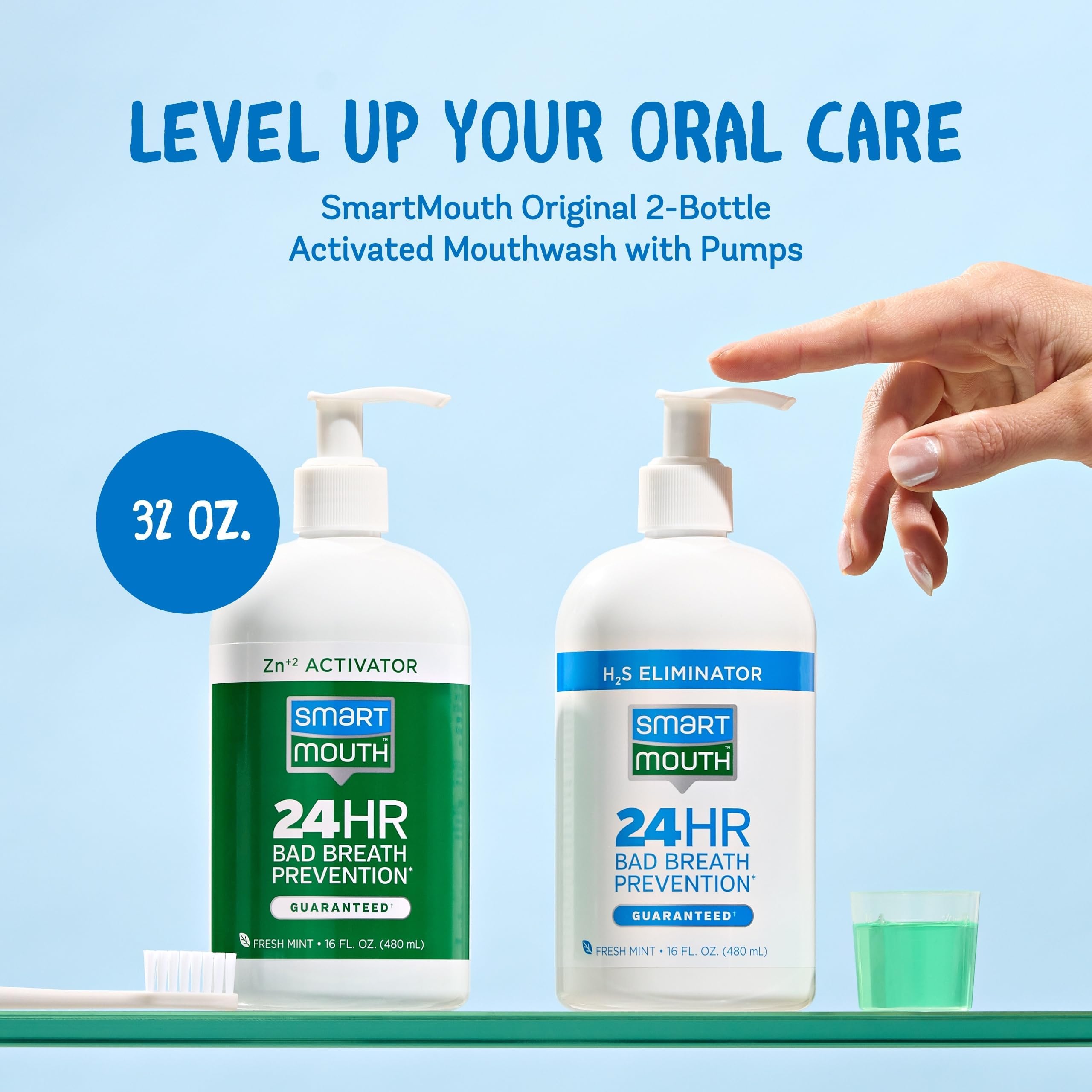 Saveur menthe fraîche SmartMouth Original pour haleine durable.