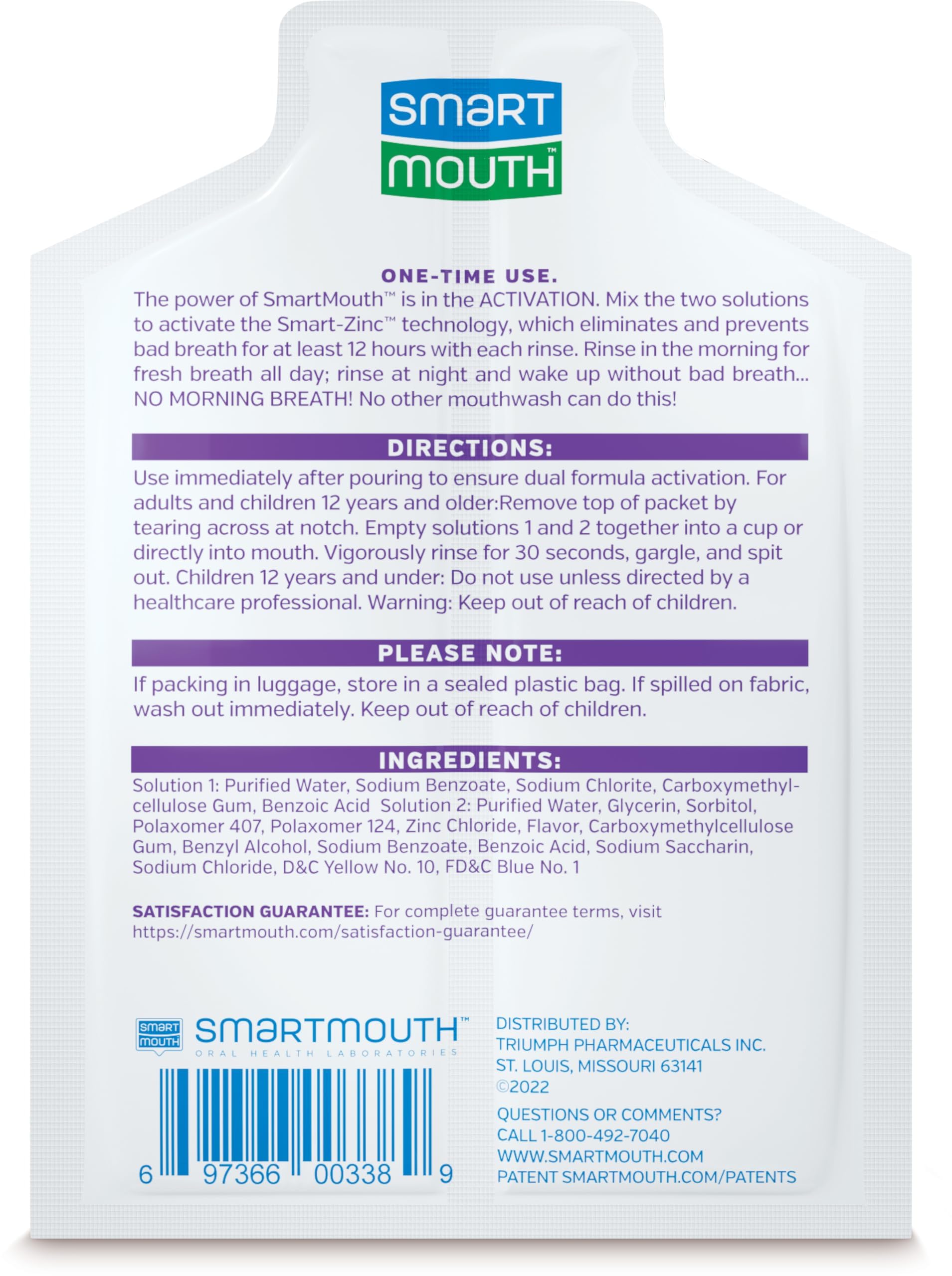 SmartMouth Pack 50 sachets: pratique pour usage quotidien.