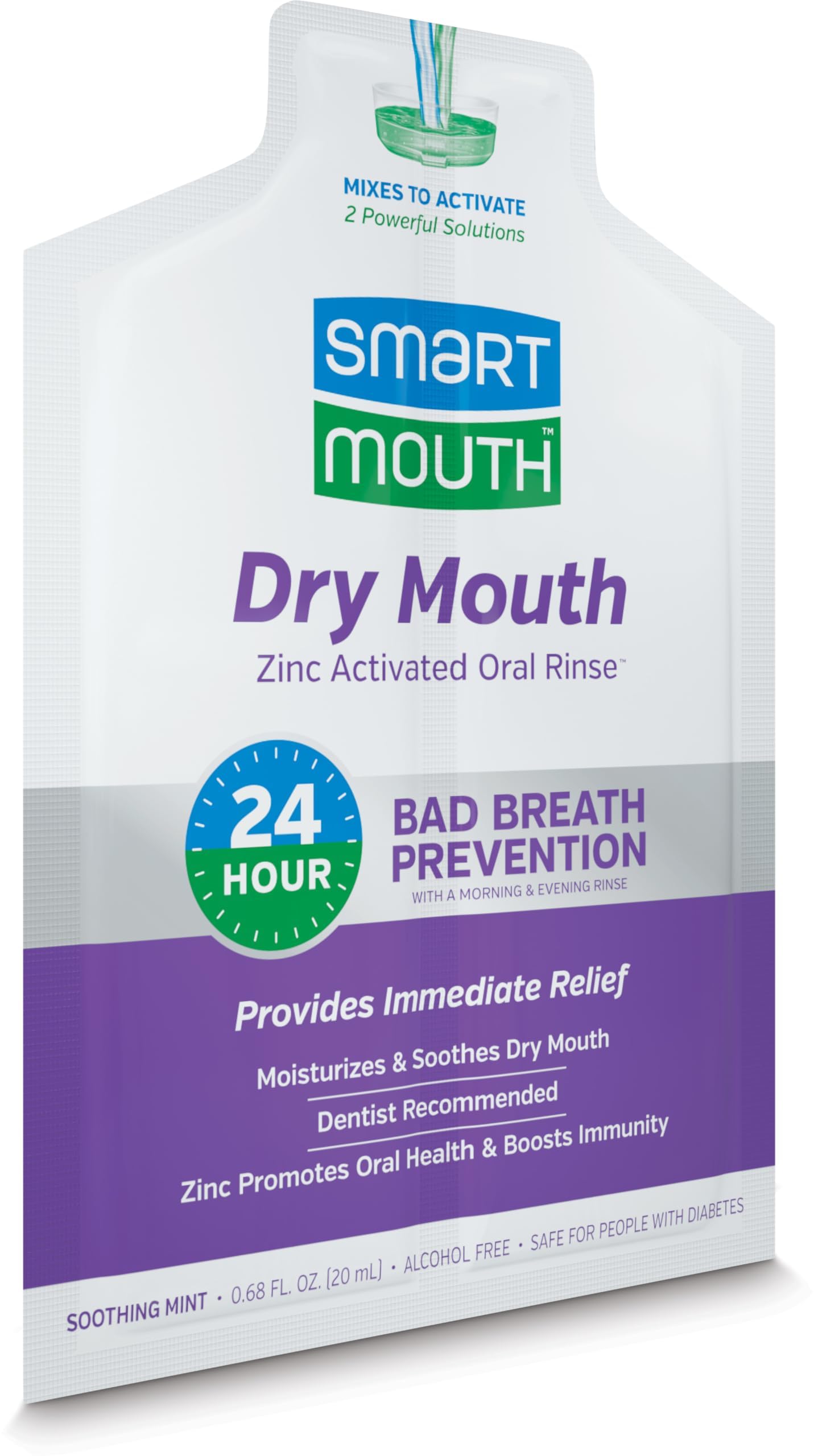 SmartMouth rinçage bouche sèche: démonstration d’utilisation quotidienne.