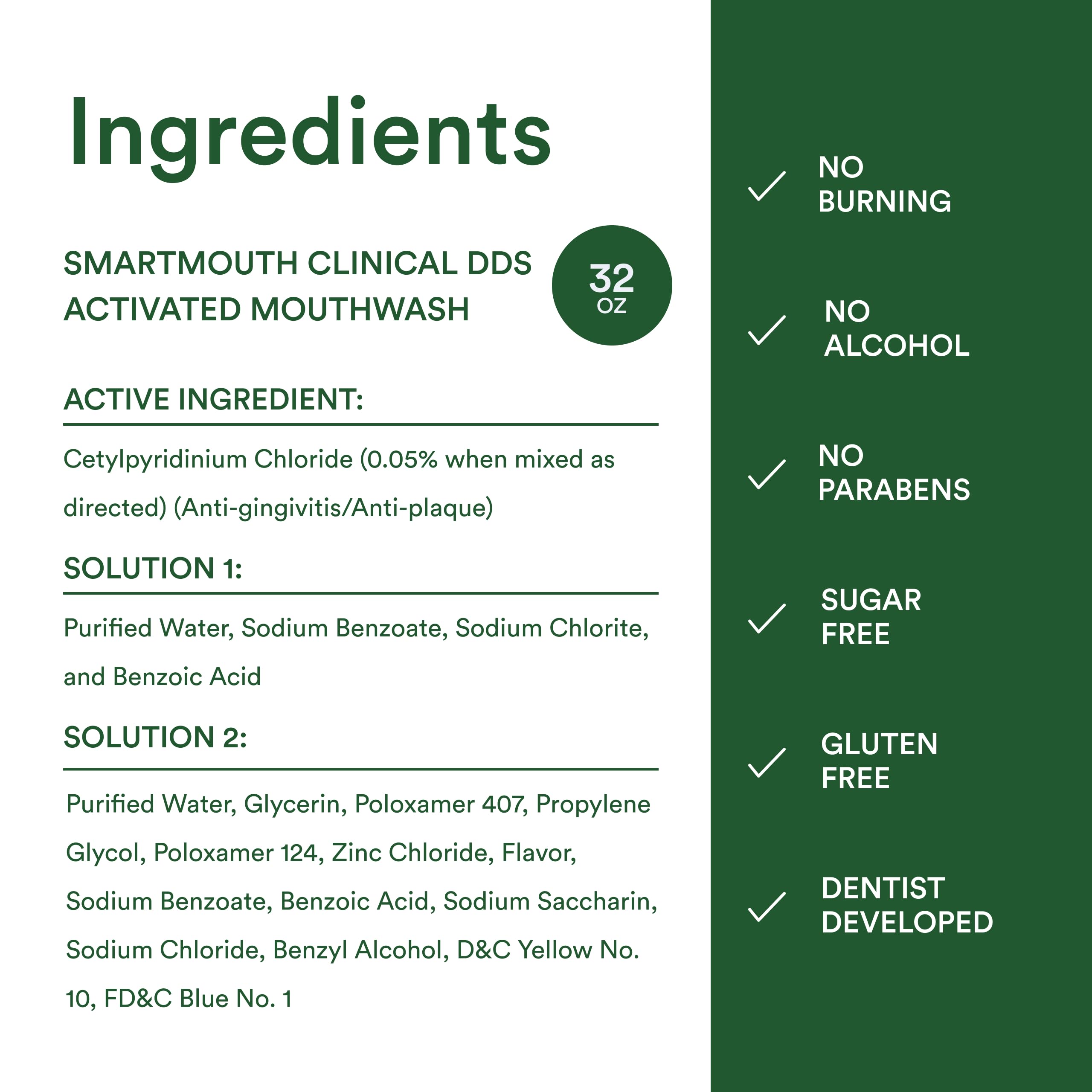 SmartMouth rince-bouche 32oz — flacon pratique pour votre routine.