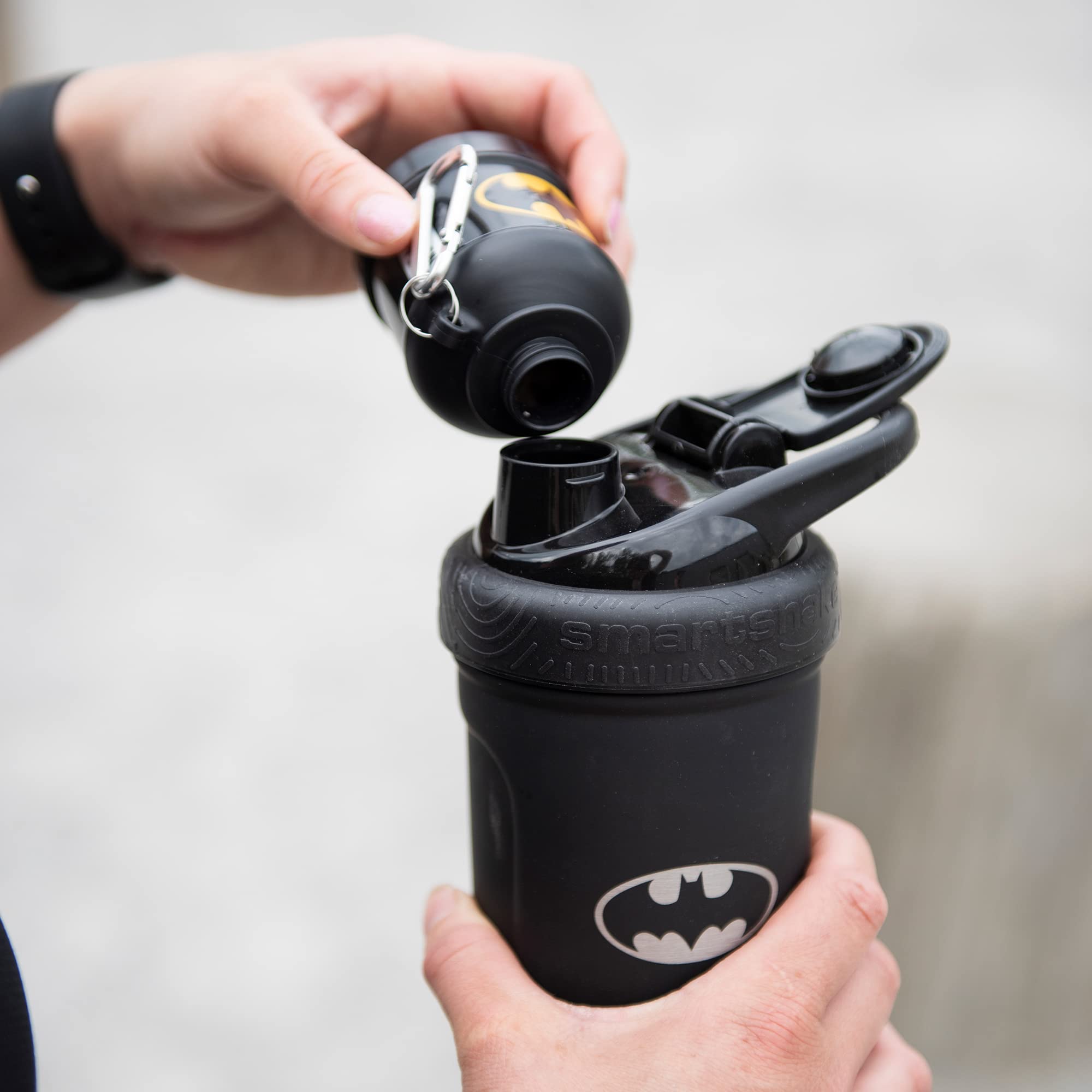 Smartshake Batman avec carabiner clip porte-clefs ou sac de sport.