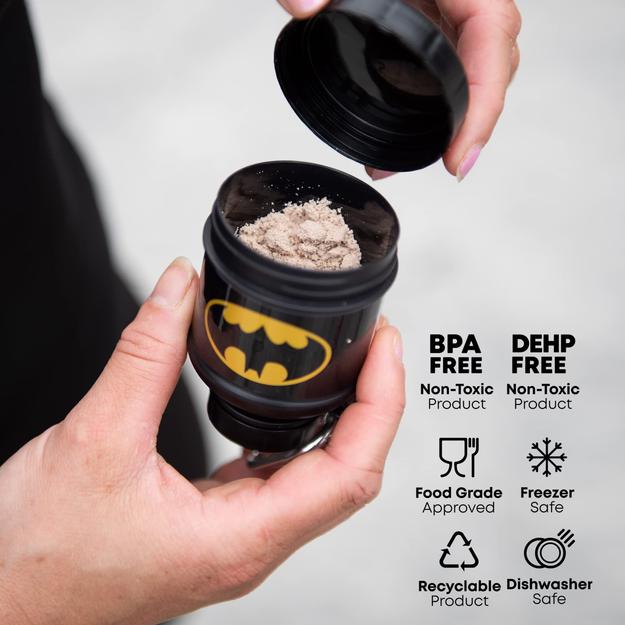 Smartshake Batman compatible lave-vaisselle pour un nettoyage rapide.