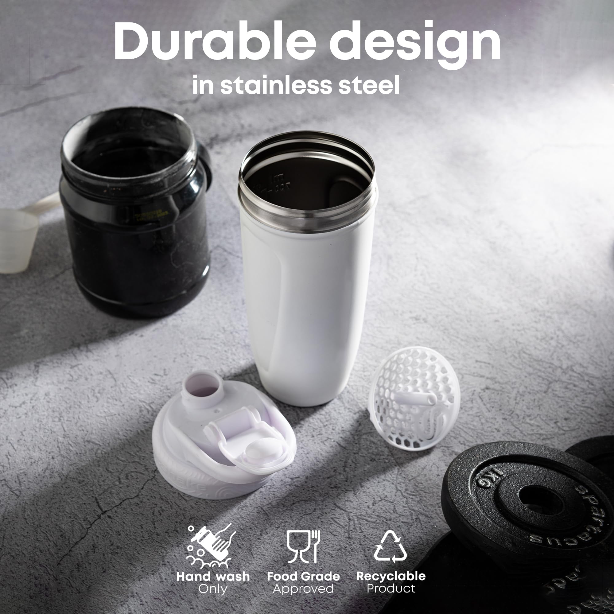 Smartshake Bouchage gravé 900 ml pour des mesures précises lors du mélange.